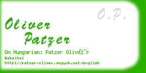 oliver patzer business card